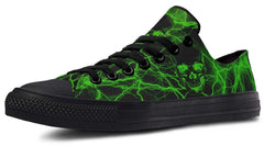 Green Lighting Skull Art Lowtop Sneaker