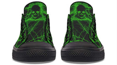 Green Lighting Skull Art Lowtop Sneaker