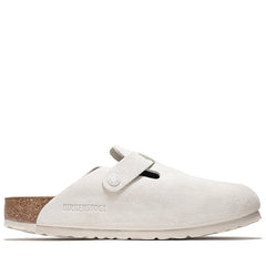 Women's Birkenstock Boston Soft Footbed Suede - Antique White
