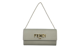 Fendi Roma Logo Continental Wallet On Chain White (PreOwned)