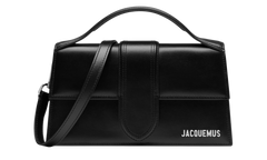 Jacquemus Le Grand Bambino Crossbody Strap Black Handbag Silver Lettering