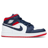 Air Jordan 1 Mid SE (GS) - White/University Red