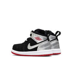 Air Jordan 1 Mid (TD) - Black/Gym Red/Metallic Silver/White