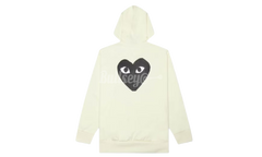 Comme des Garcons Play Women's Big Black Heart Zip Up Hoodie Ivory (Preowned)