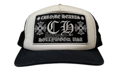 Chrome Hearts White/Black Hollywood Trucker Hat