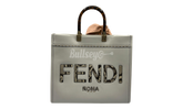 Fendi Vitello King Plexiglass Elaphe Snakeskin Ice White Tote (PreOwned)