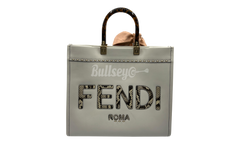 Fendi Vitello King Plexiglass Elaphe Snakeskin Ice White Tote (PreOwned)