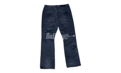 Homme + Femme Distressed Patch Black Jeans