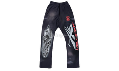 Hellstar Airbrushed Skull Black Flare Bottom Sweatpants