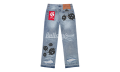 Godspeed Scattered GS Logo Blue Wash Denim Jeans