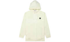 Comme des Garcons Play Women's Big Black Heart Zip Up Hoodie Ivory (Preowned)