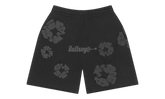 Denim Tears Mono Black Cotton Wreath Sweat Shorts