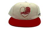 Chrome Hearts Wool Acrylic Serge Ivory/Red Fitted Hat