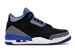 Air Jordan 3 Retro Sport Blue Black Cement 136064-007 Sneakers