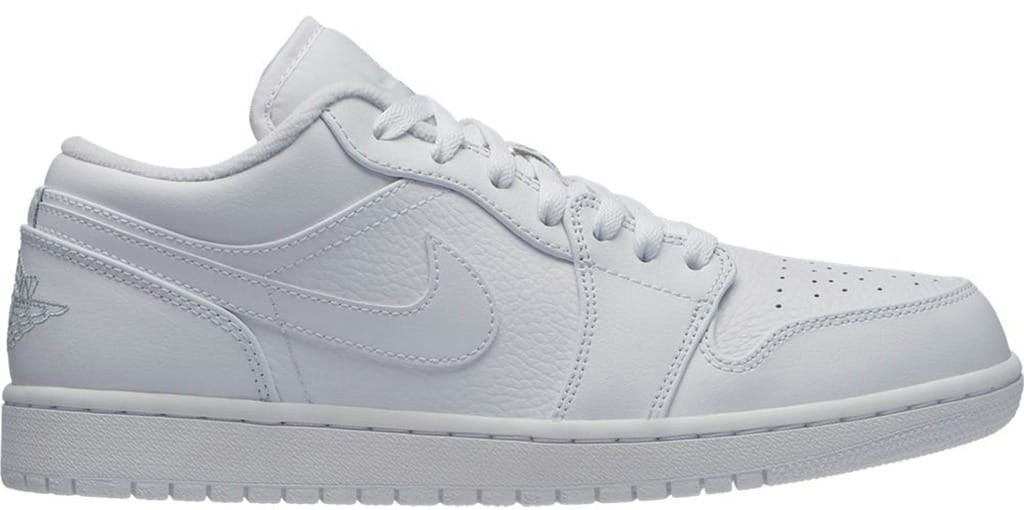 Air Jordan 1 Low Triple White (2019) Leather Sneakers – 553558-111