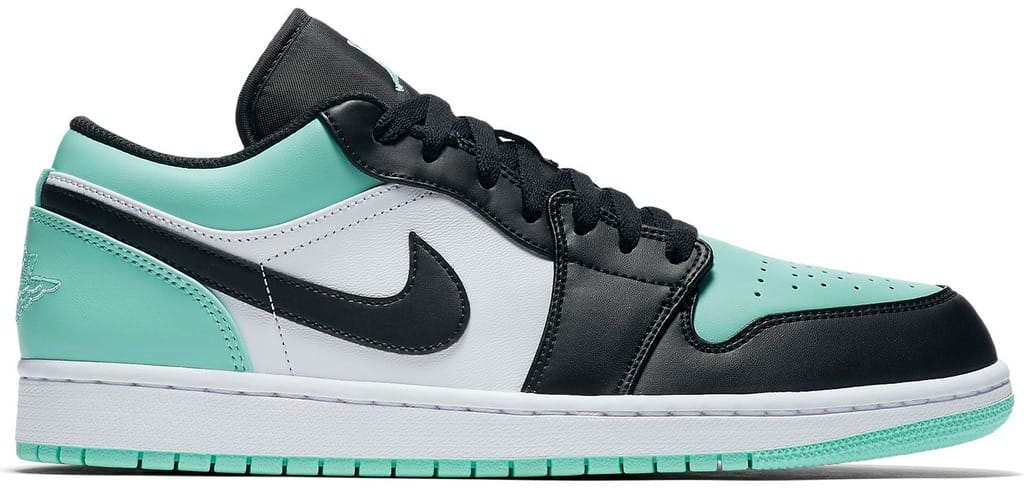 Jordan 1 Low Emerald Toe White/Emerald Rise-Black 553558-117