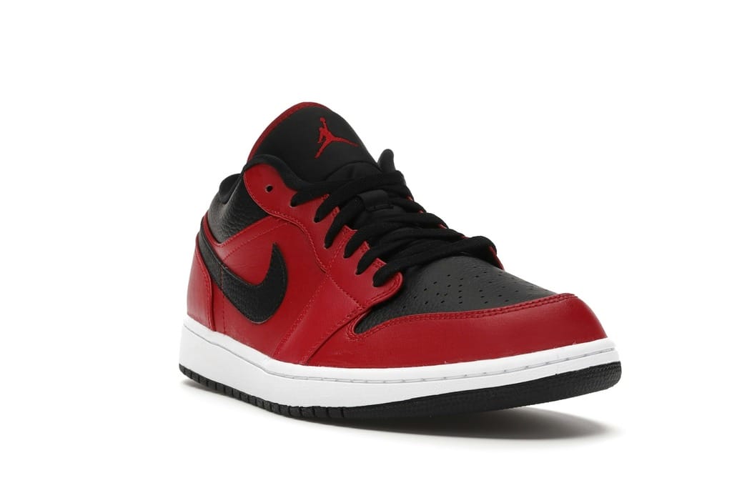 Air Jordan 1 Low Reverse Bred Pebbled Swoosh (553558-605)