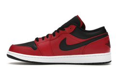 Air Jordan 1 Low Reverse Bred Pebbled Swoosh (553558-605)