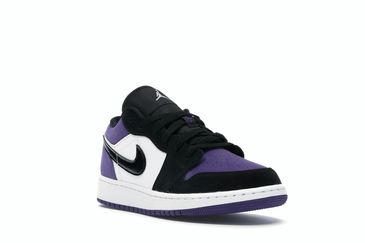 Jordan 1 Low Court Purple (GS) White Black 553560-125
