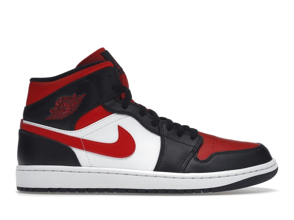 Air Jordan 1 Mid White Black Red 2022 (554724-079)