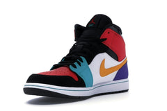 Jordan 1 Mid Bred Multi-Color Sneakers (554724-125)
