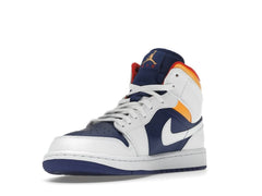 Jordan 1 Mid Royal Blue Laser Orange Sneakers – 554724-131