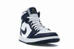 Air Jordan 1 Mid White Metallic Gold Obsidian (554724-174)
