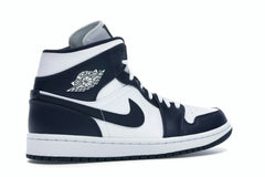 Air Jordan 1 Mid White Metallic Gold Obsidian (554724-174)