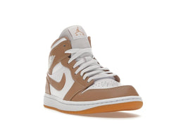 Jordan 1 Mid Tan Gum 554724-271 White Leather Sneakers