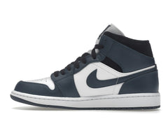 Jordan 1 Mid Armory Navy White Black Sneakers Size 554724-411