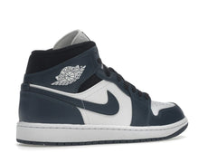 Jordan 1 Mid Armory Navy White Black Sneakers Size 554724-411