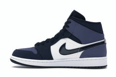 Jordan 1 Mid Obsidian Sanded Purple Sneakers (554724-445)