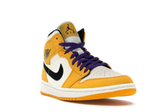 Jordan 1 Mid SE Lakers (852542-700) – University Gold/Black/Pale Ivory/Court Purple/Sail