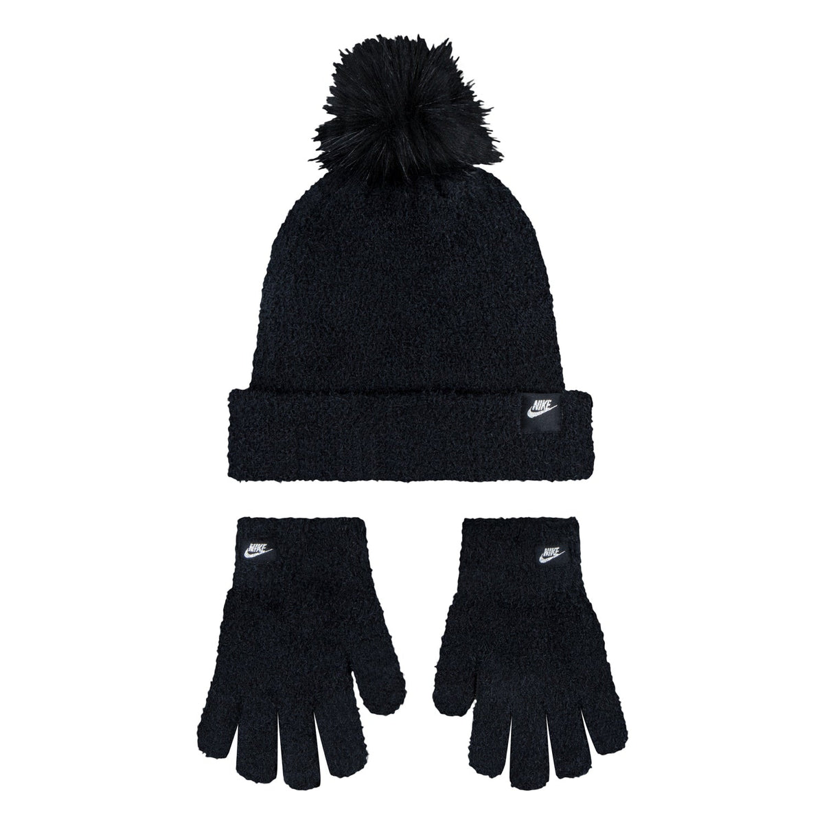 Youth Plush Pom Beanie & Glove Set