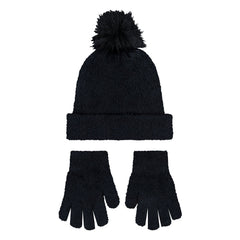 Youth Plush Pom Beanie & Glove Set