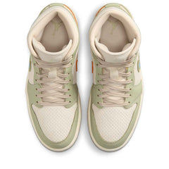 Women's Air Jordan 1 Mid SE - Olive Aura/Pearl White