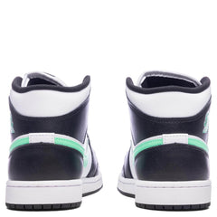 Air Jordan 1 Mid - White/Green Glow/Black