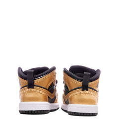 Air Jordan 1 Mid SE (TD) - Black/Metallic Gold/White