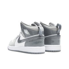 Air Jordan 1 Mid SE (PS) - White/Cool Grey/Medium Grey