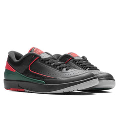 Air Jordan 2 Retro Low 'Christmas' - Black/Fire Red/Cement Grey