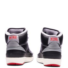 Air Jordan 2 Retro (GS) 'Black Cement' - Black/Cement Grey/Fire Red
