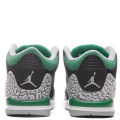 Air Jordan 3 Retro (PS) "Pine Green" - Black/Pine Green/Silver