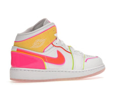 Air Jordan 1 Mid Edge Glow (GS) White/Hyper Crimson/Pink Blast CV4611-100