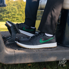 Clean on the Green - Jordan 1 Low Black Golf Custom