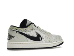 Air Jordan 1 Low Brushstroke DM3528-100 Natural/Black-Multi Sneakers