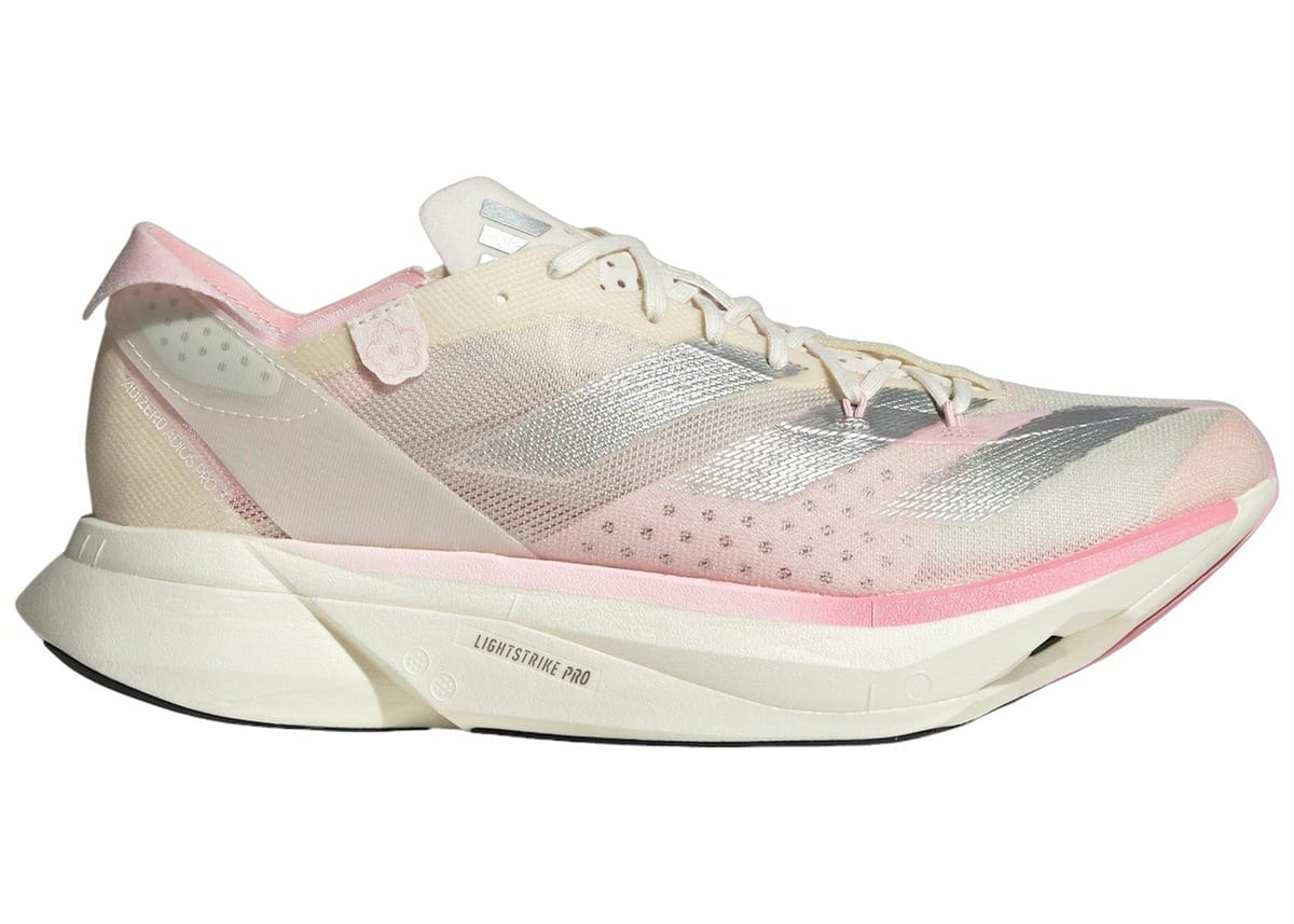 adidas Adizero Adios Pro 3 Chalk White Silver Pink Running Shoes