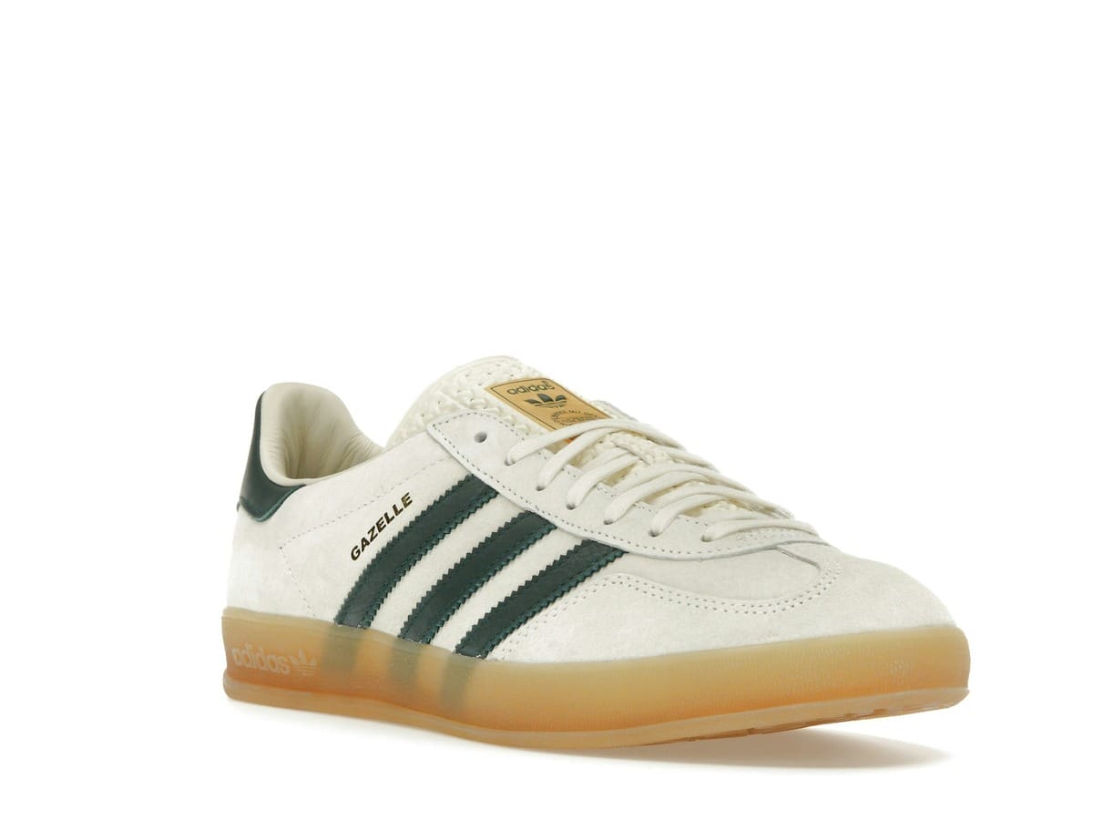 adidas Gazelle Indoor Cream White Collegiate Green Gum Sneakers IH7502