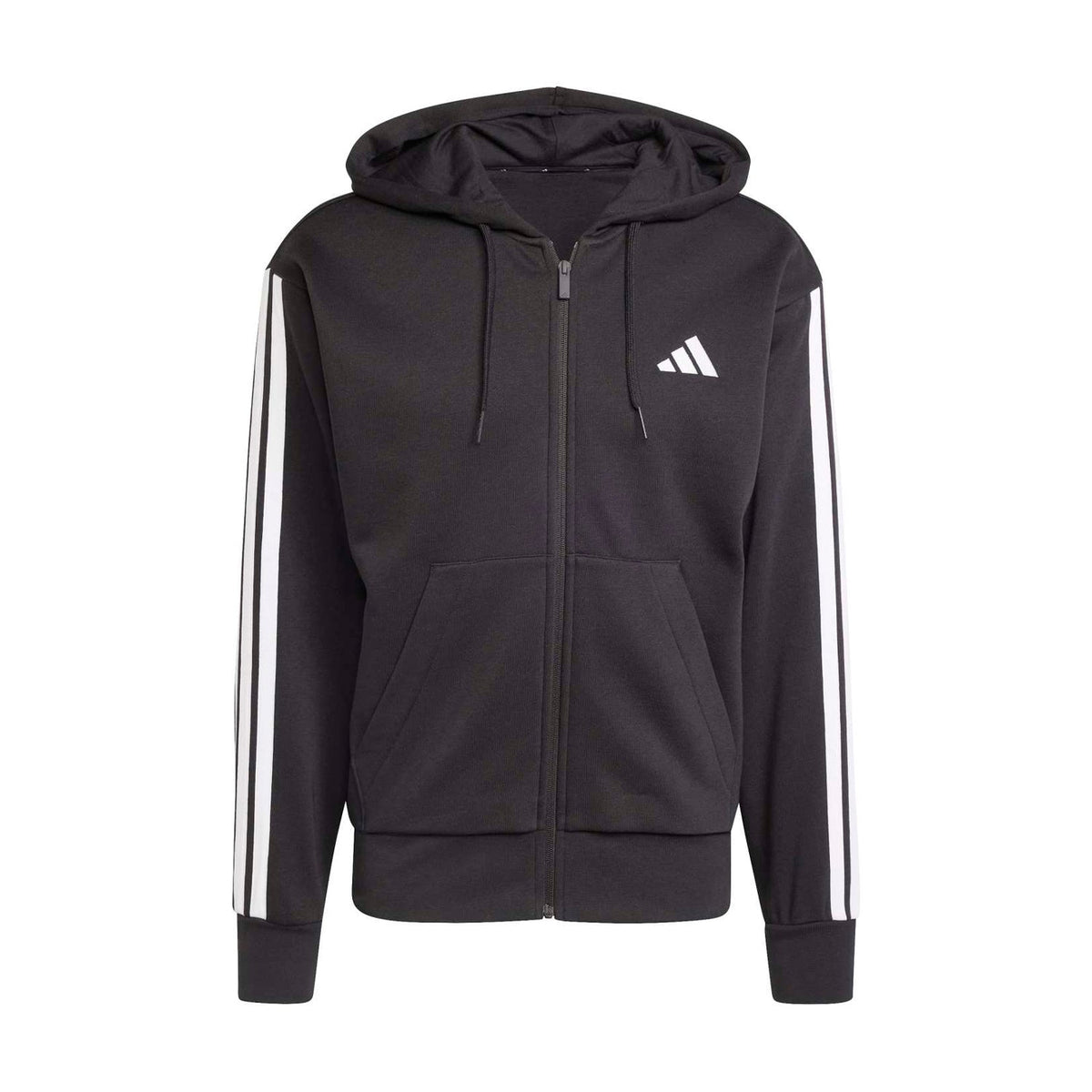 Essentials 3 Stripes Fleece FZ Hoody -Mens