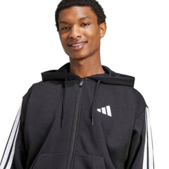 Essentials 3 Stripes Fleece FZ Hoody -Mens