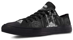 Motorbike Skull Black Lowtop Sneaker